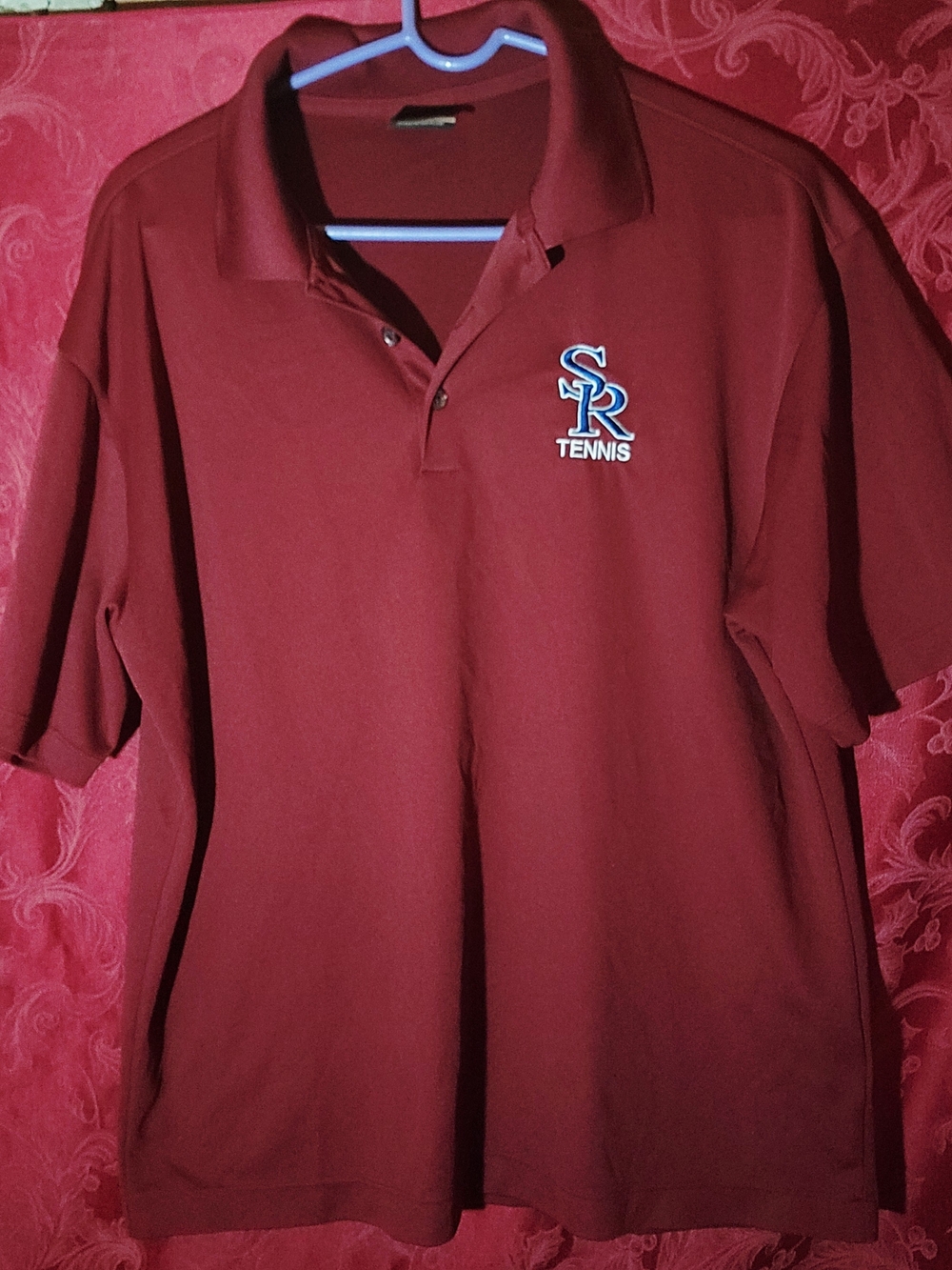 Nike Men’s Short Sleeve Polo Shirt - Maroon with SR Tennis Logo